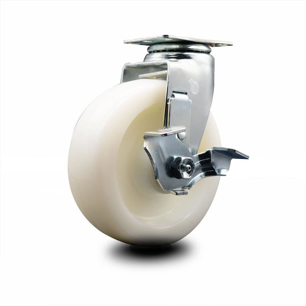 6 Inch Nylon Swivel Caster with Ball Bearing and Brake SCC